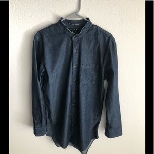 Denim Longline Button Shirt